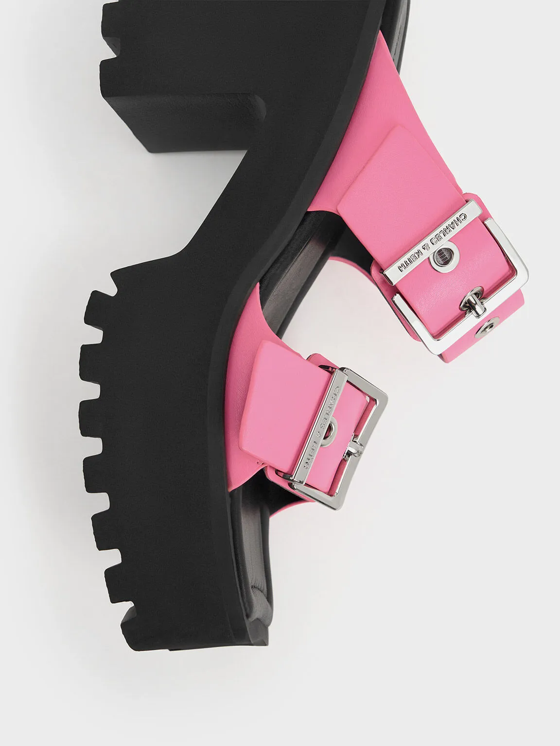 Trill Grommet Double-Strap Platform Mules - Pink