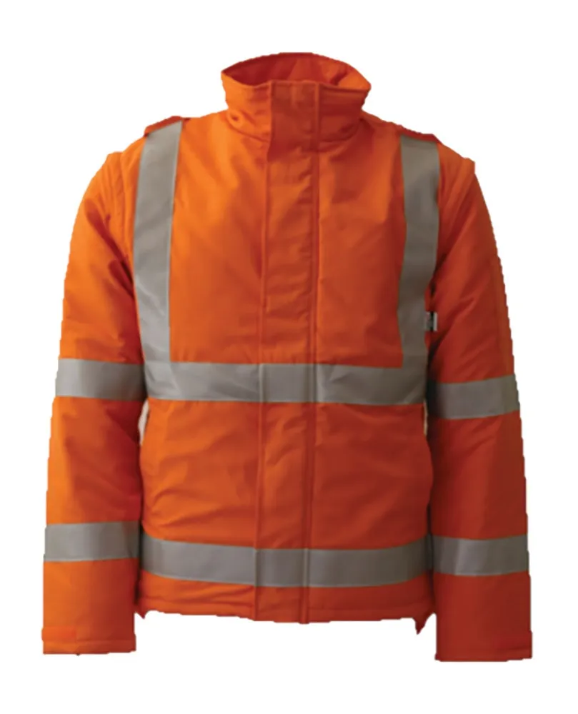 Tuffa Workwear Tuffa - Jacket - Flame Retardant - NSW - Rail X-Back - Taped Zip - Off Sleeve - Orange - JKTLZ109 ORA XS