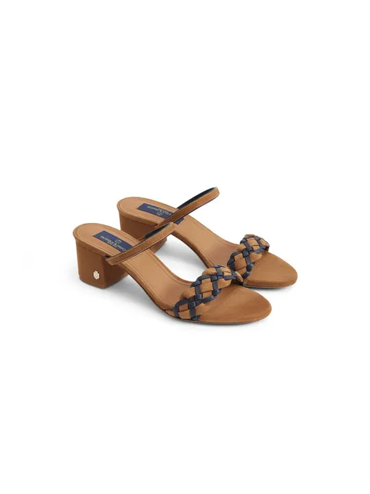 Tuscany tan & navy Mules