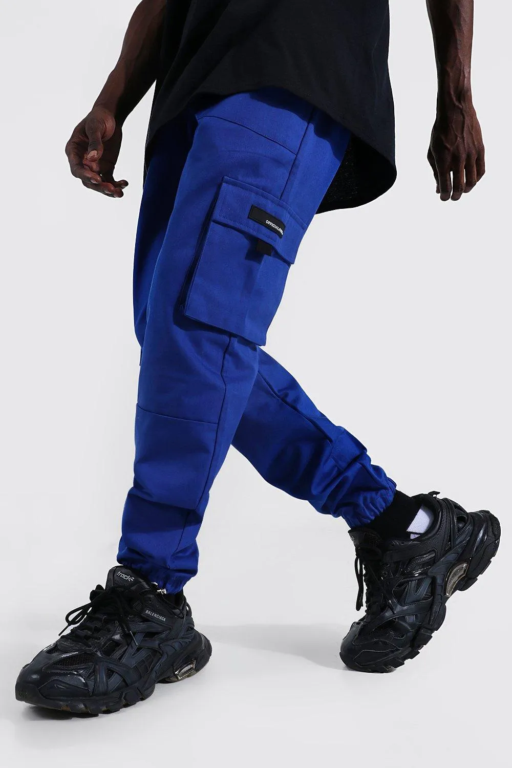 Twill Cargo Pants With Rubber Tab Detail