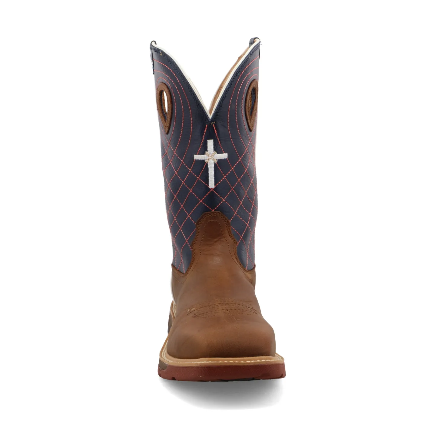 Twisted X Men's 12 Western Work Boot, Mocha & Navy