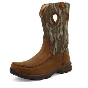 Twisted X Waterproof 11″ Pull On Hiker Boot – Mossy Oak Bottomland Camo & Distressed Saddle