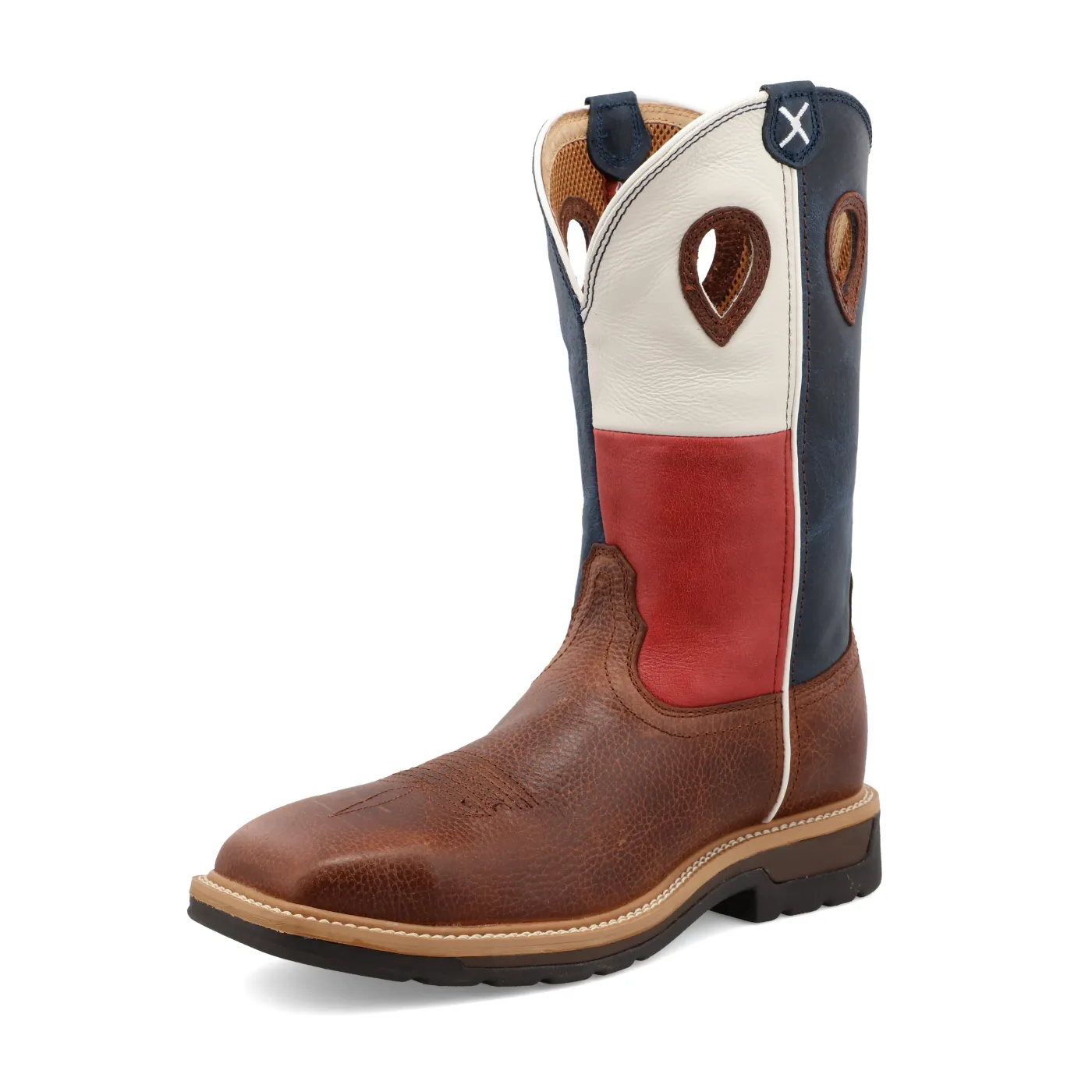 Twisted X Western Work Boot – Brown & Texas Flag
