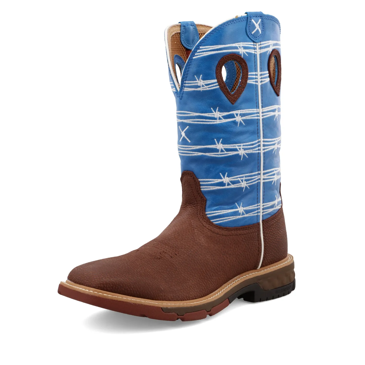 Twisted X Western Work Boot – Burgundy & Sky Blue