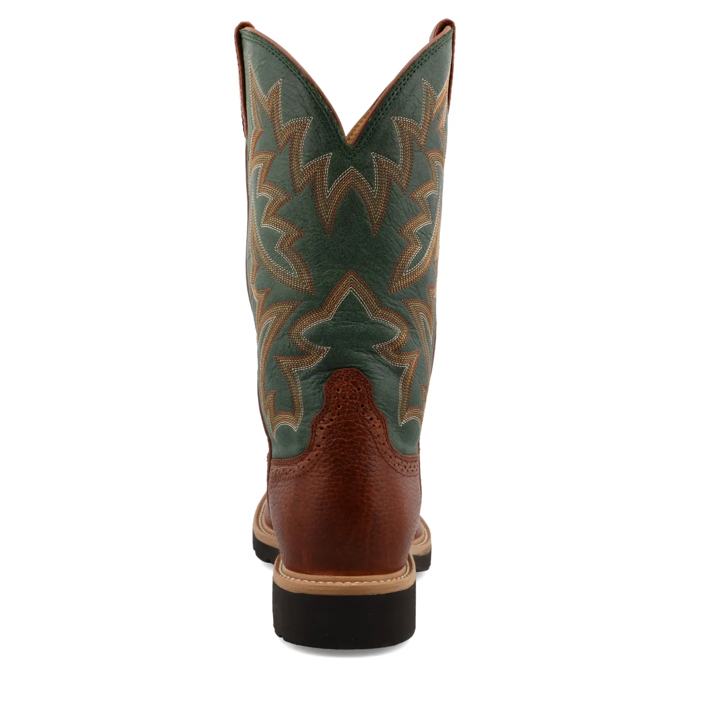 Twisted X Western Work Boot – Cognac Glazed Pebble & Dark Green