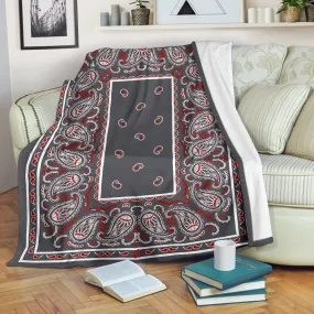 Ultra Plush Wicked Gray Bandana Throw Premium Blanket