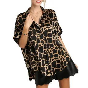 Umgee USA Animal Tunic Black Mix