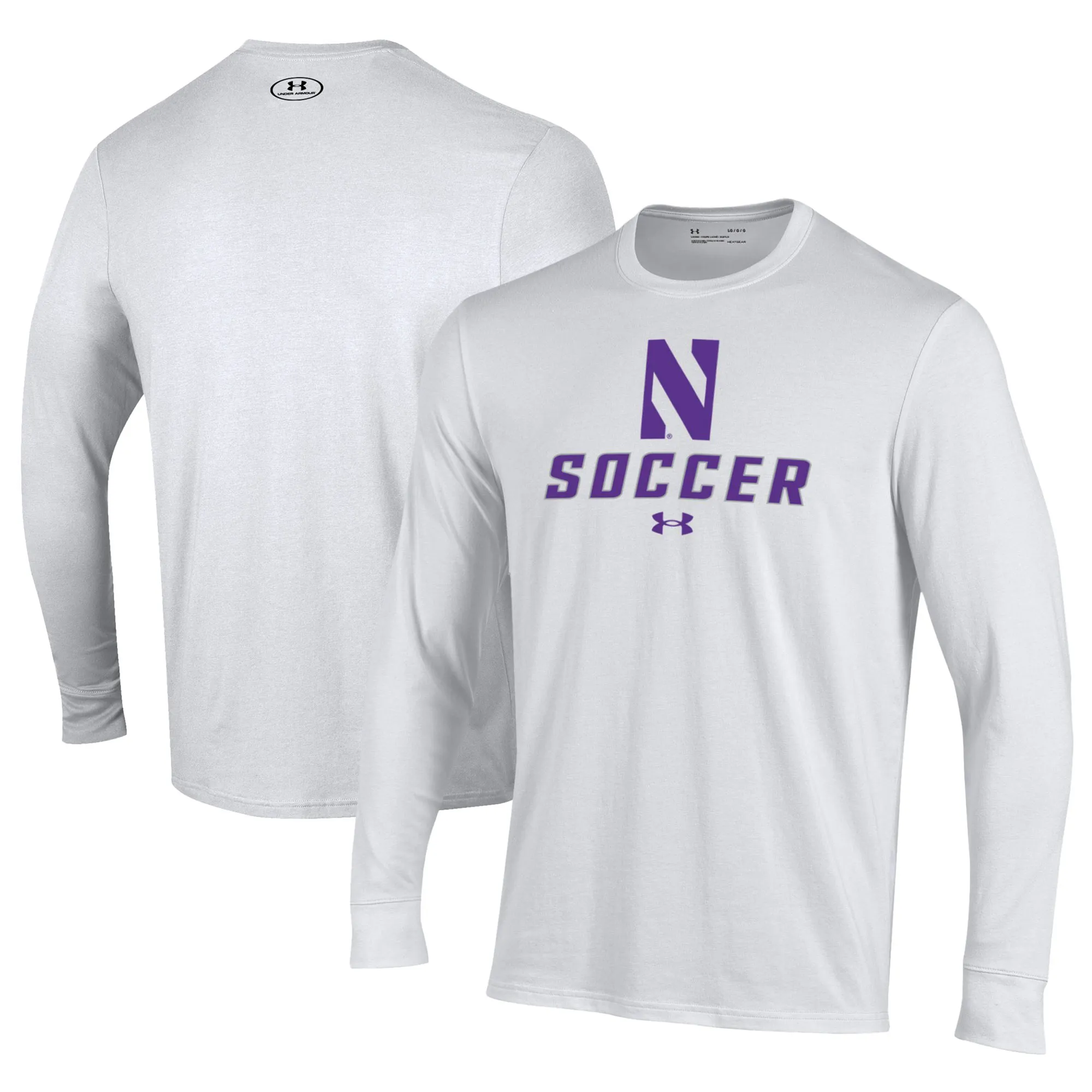 Under Armour Northwestern Wildcats White Soccer Performance Long Sleeve T-Shirt
