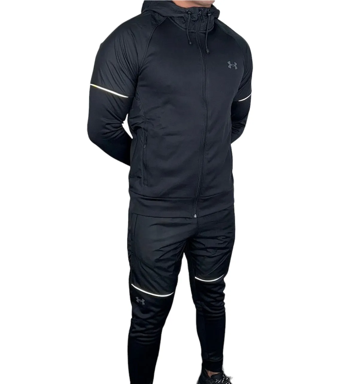 UNDER ARMOUR STORM RUN FULL TRACKSUIT - BLACK / GREY