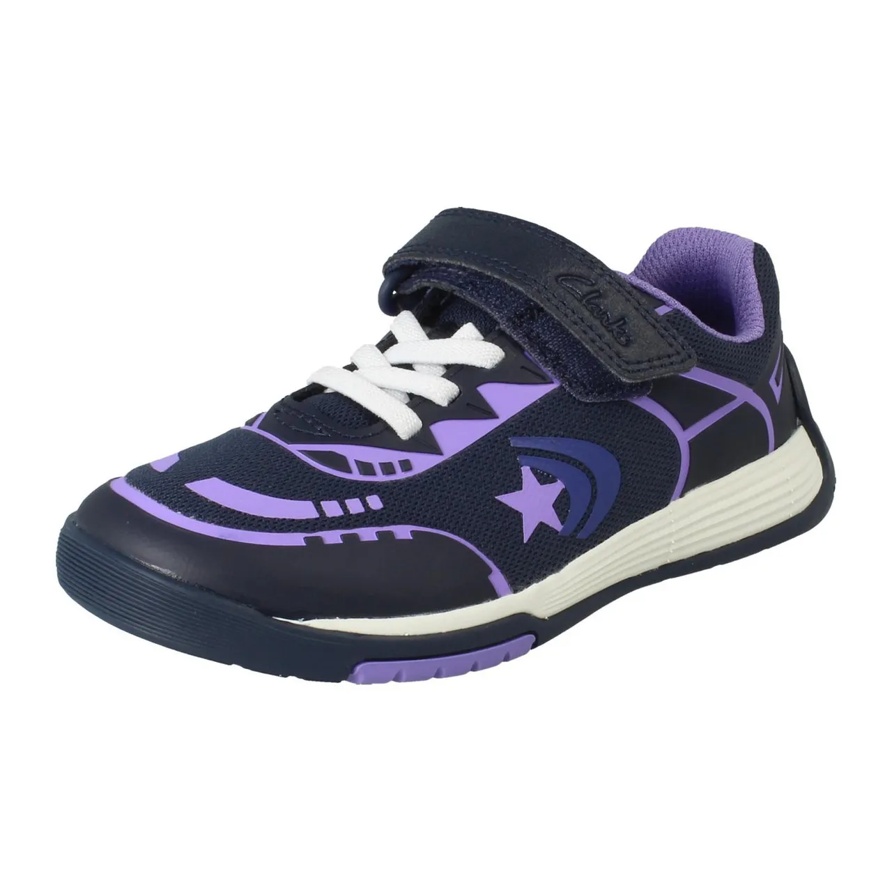 Unisex Childrens Clarks Hook and Loop Casual Trainers - Cica Star Flex K