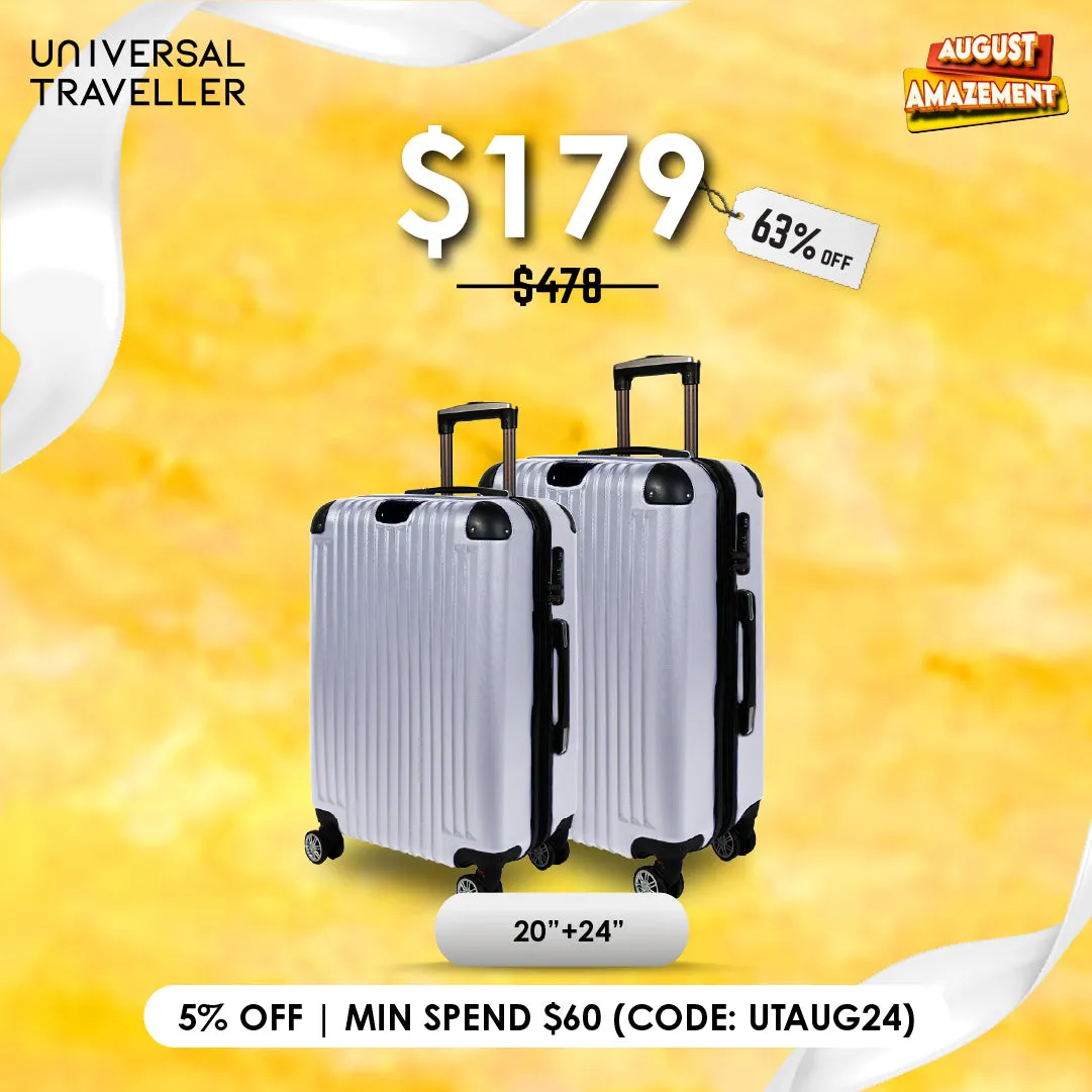 URBANlite VERTEZ  20+24 Bundle 360° 8-Wheel Spinner | TSA Lock I Expandable |Corner Guard Hard Case Luggage