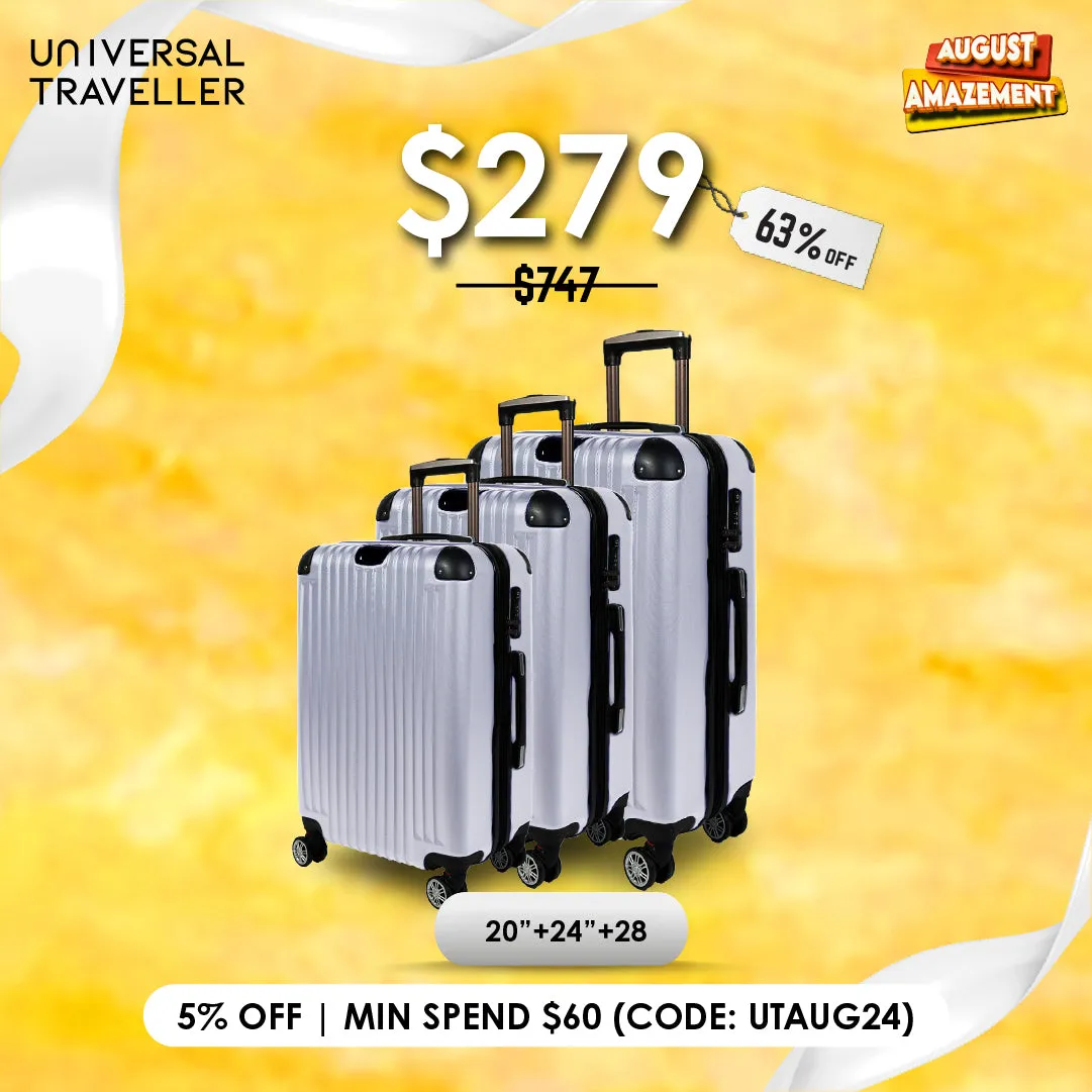 URBANlite VERTEZ  20+24+28 Bundle 360° 8-Wheel Spinner | TSA Lock I Expandable |Corner Guard Hard Case Luggage