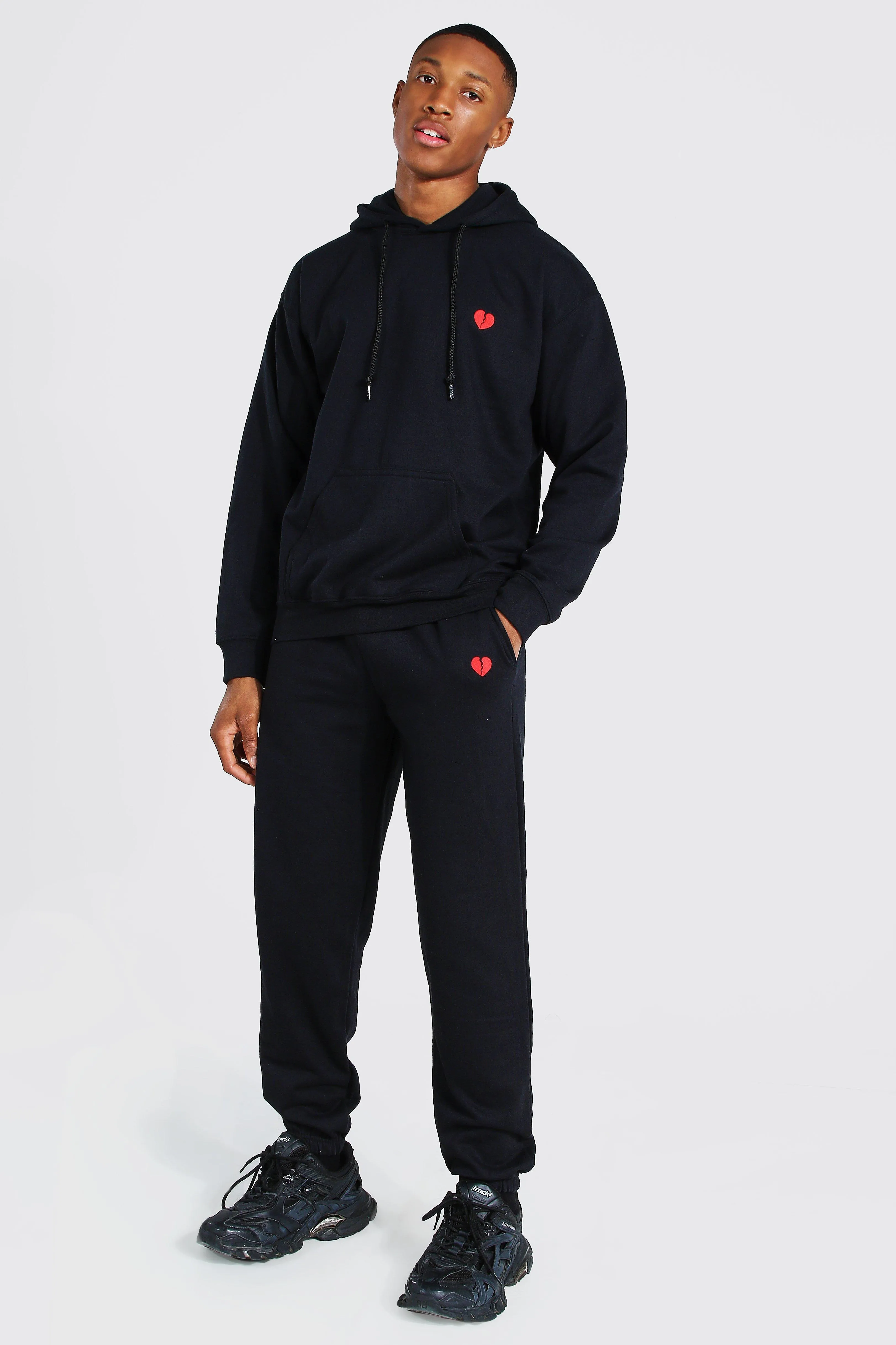 Valentines Broken Heart Embroidered Tracksuit