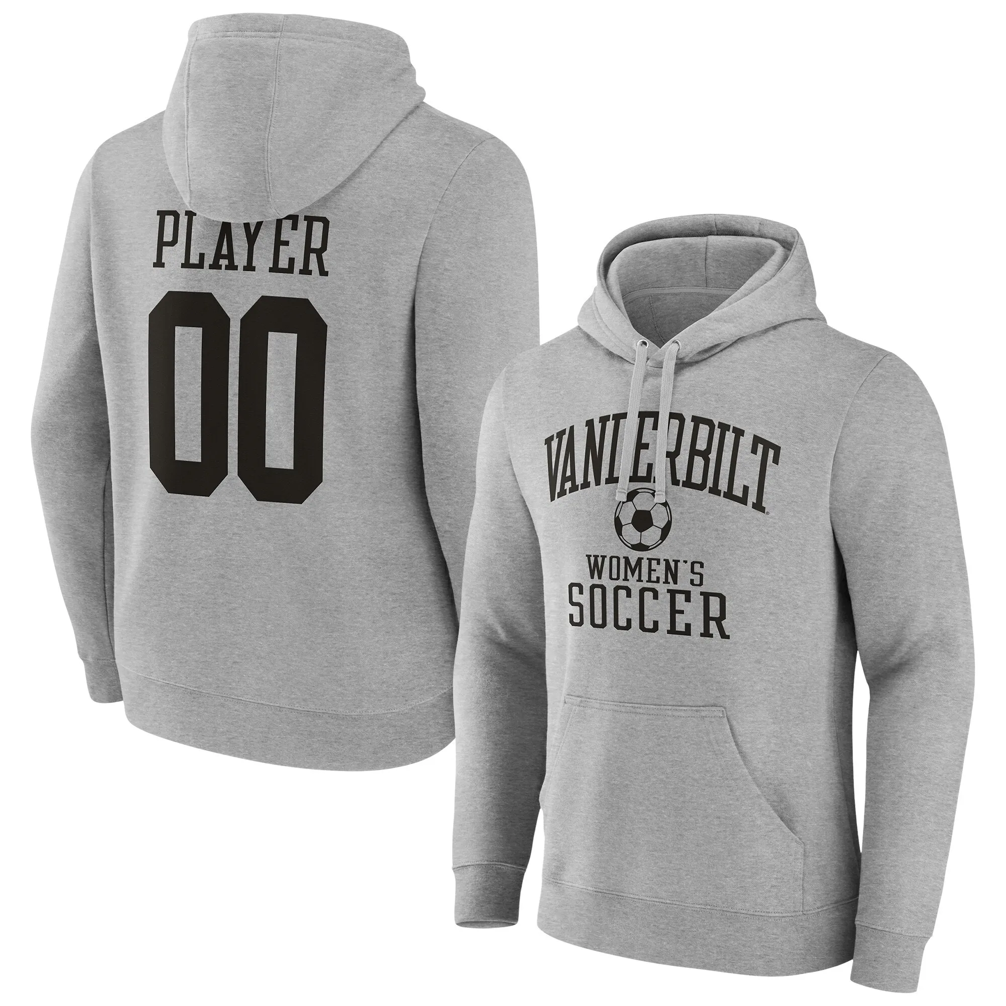  Vanderbilt Commodores Gray Women's Soccer Pick-A-Player NIL Gameday Tradition Pullover Hoodie