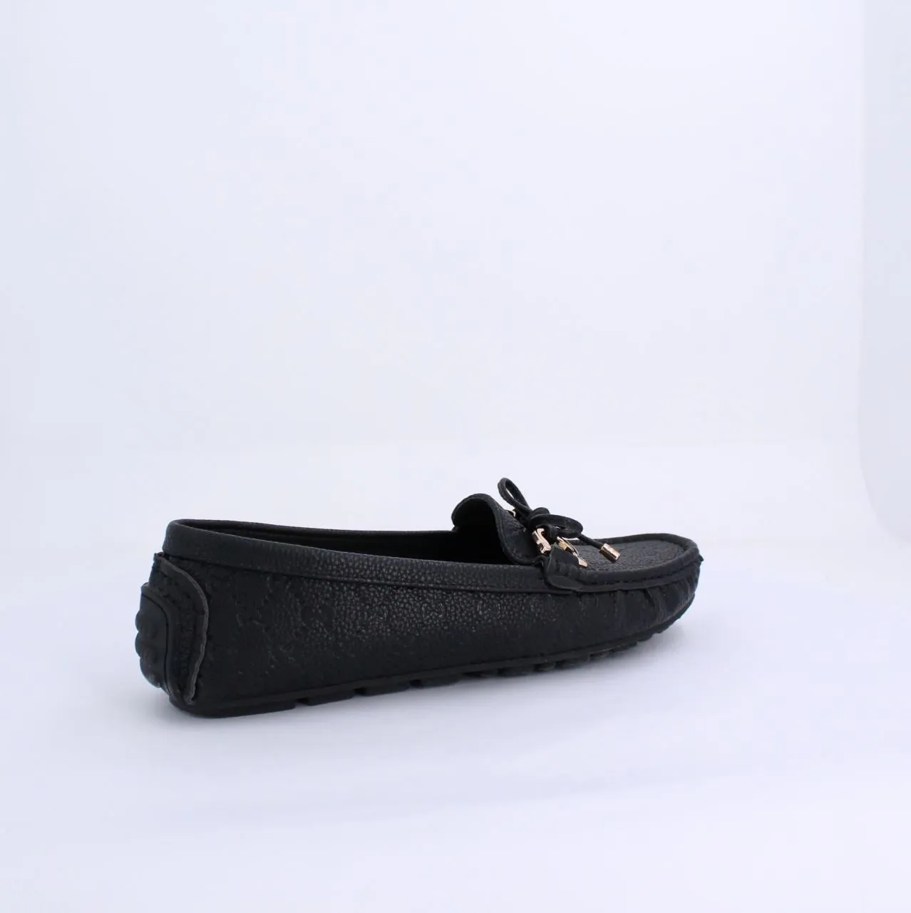 VARDA EMBOSSED LOAFERS & MOCCASINS FLATS-BLACK