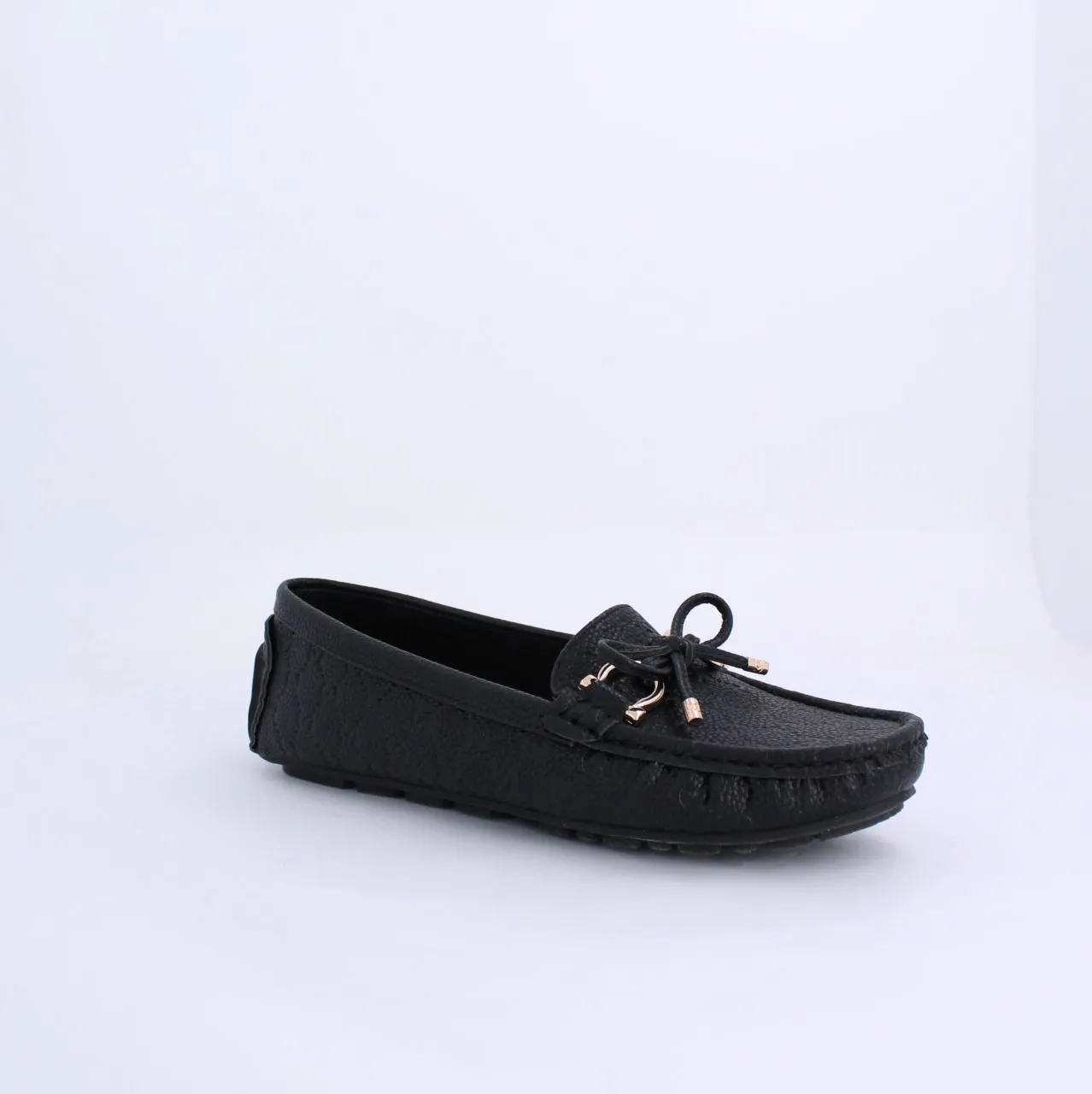 VARDA EMBOSSED LOAFERS & MOCCASINS FLATS-BLACK