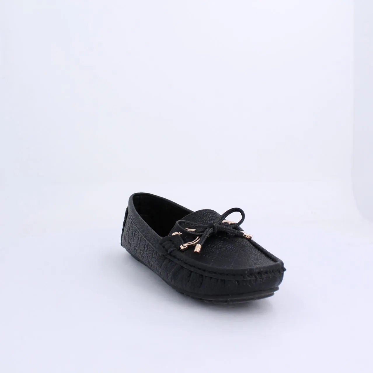 VARDA EMBOSSED LOAFERS & MOCCASINS FLATS-BLACK