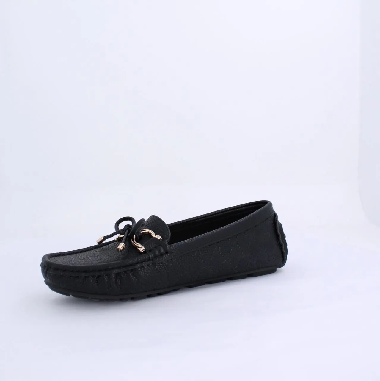 VARDA EMBOSSED LOAFERS & MOCCASINS FLATS-BLACK