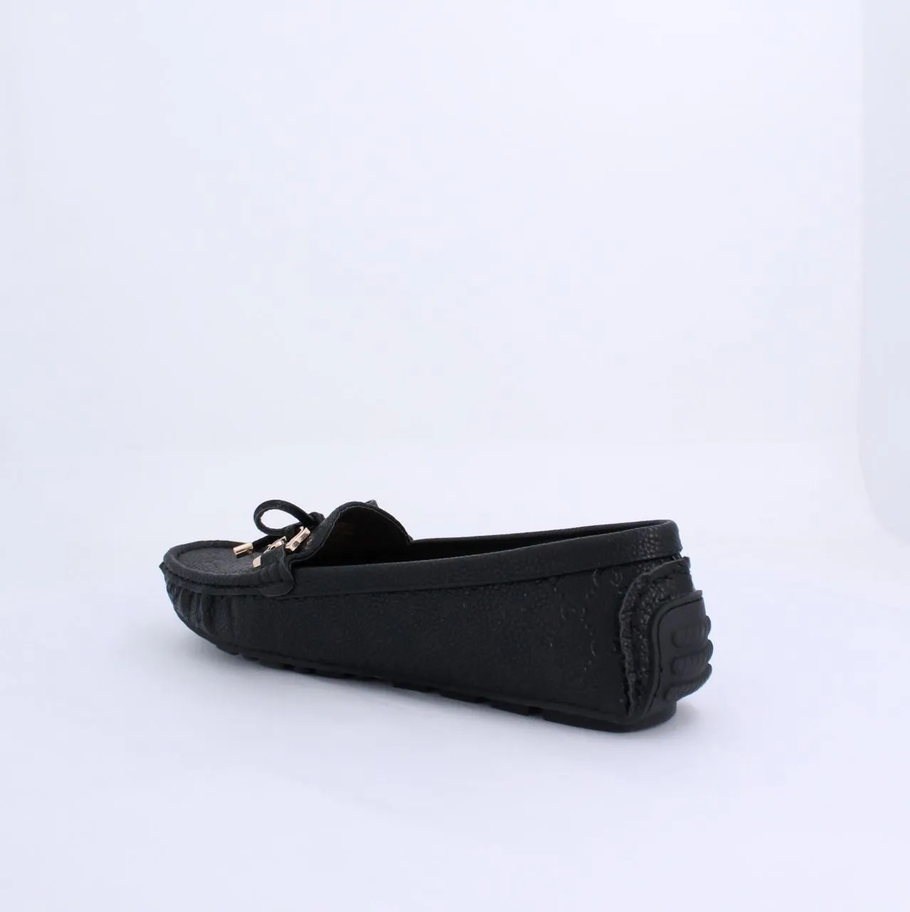 VARDA EMBOSSED LOAFERS & MOCCASINS FLATS-BLACK