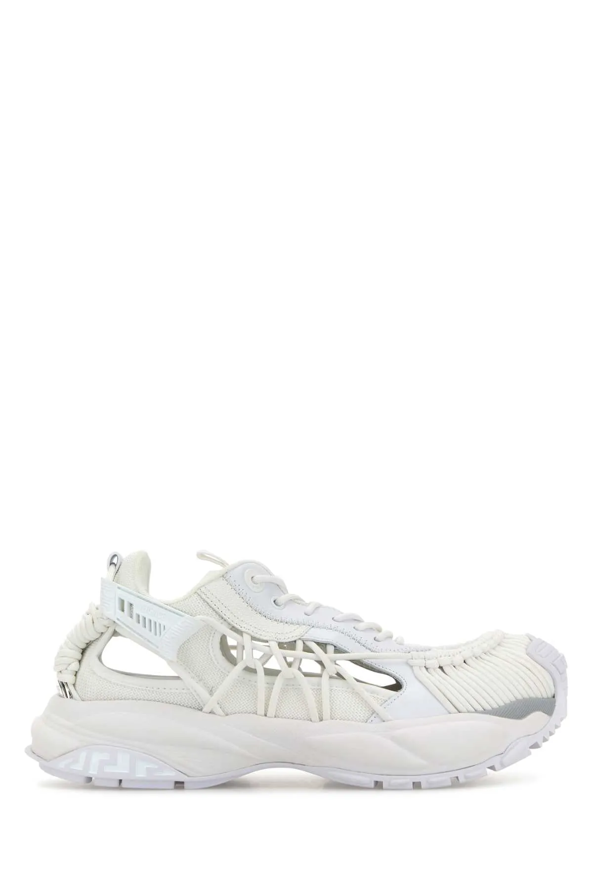Versace White Leather And Fabric Versace Mercury M Vs 01 Sneakers