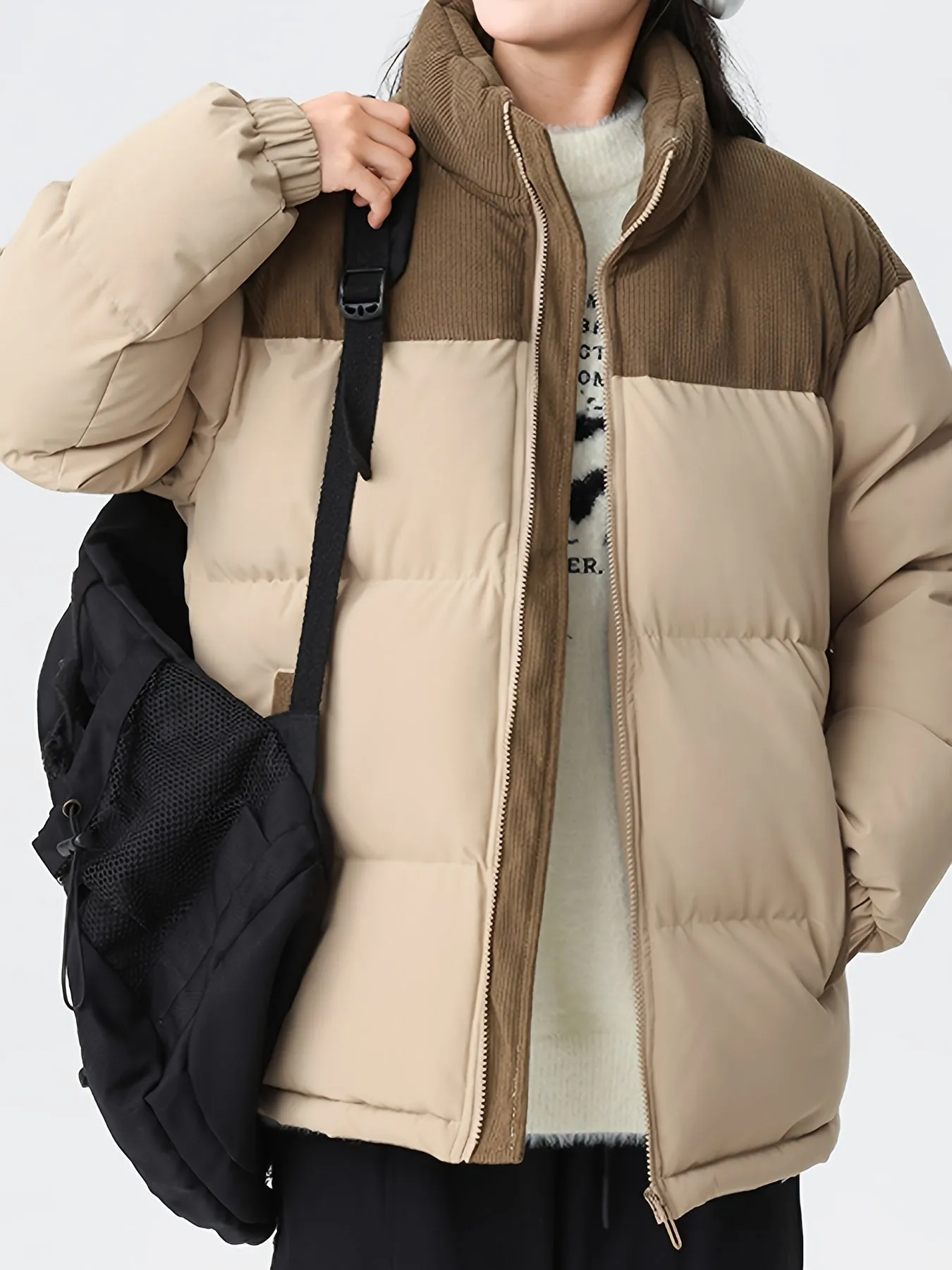 Veste Puffer Beige Confortable légante pour Homme