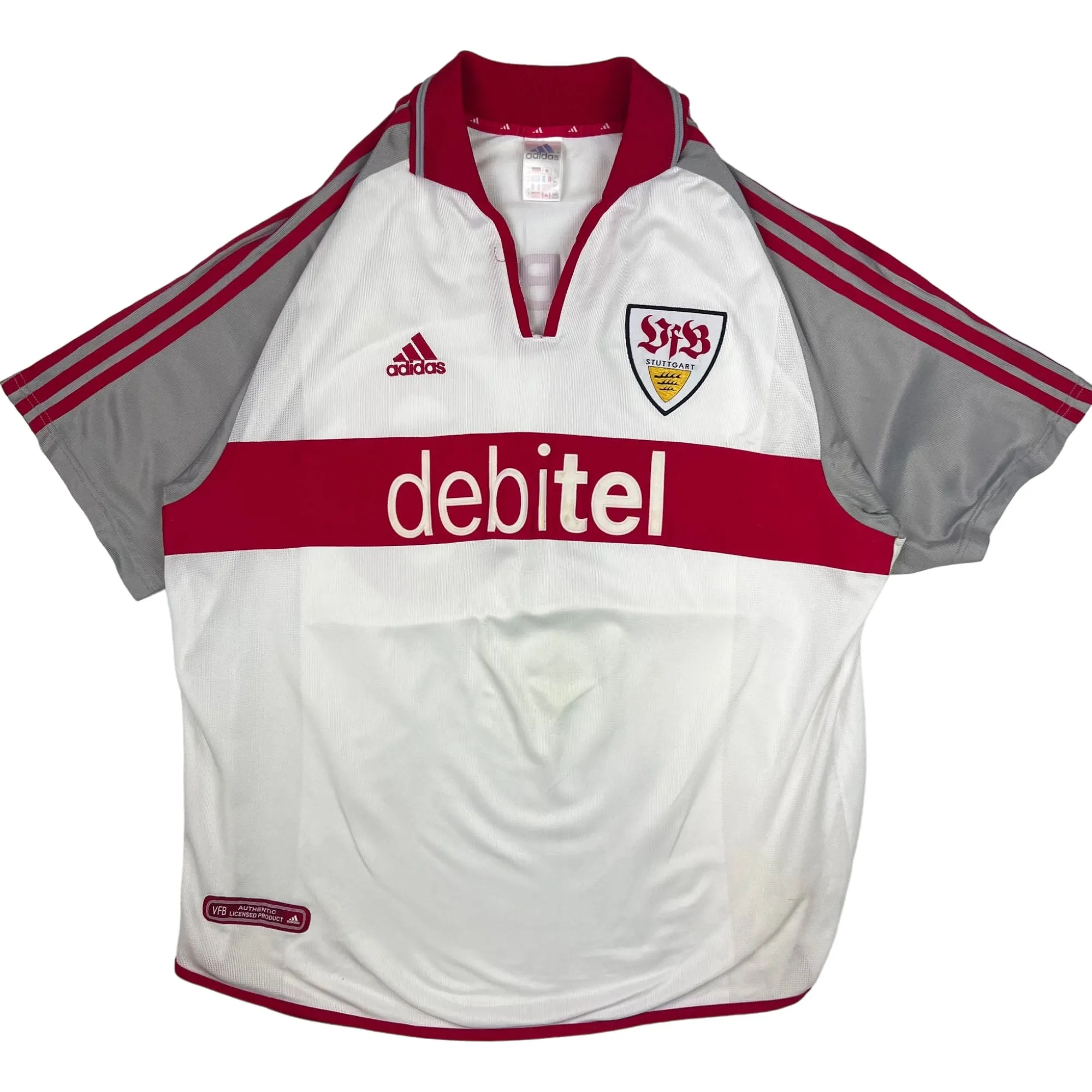 VfB Stuttgart 1998-99 Adidas  'Robert 48' Home Football Shirt White Red Rare