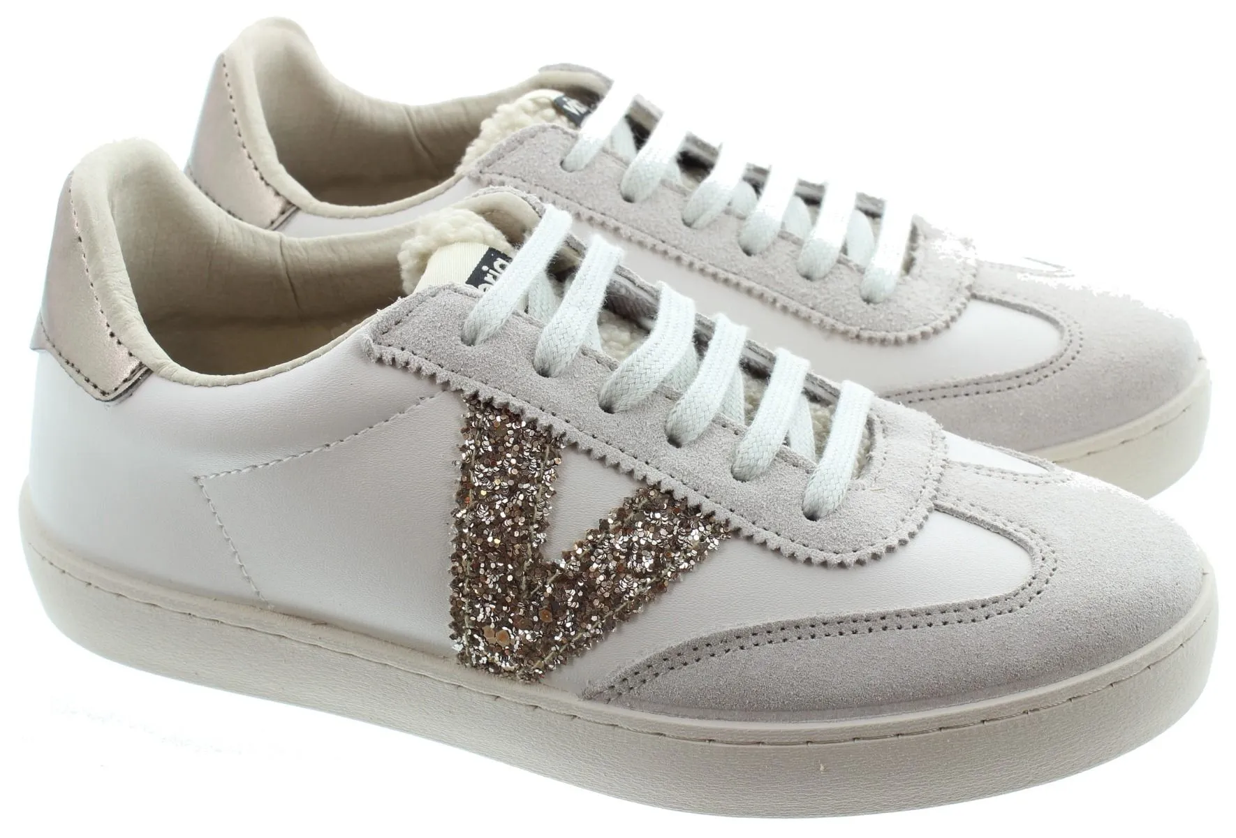 VICTORIA Ladies Berlin Shearling Trainers In Beige