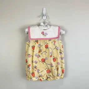 Vintage Gymboree Yellow Garden Romper Infant 6-12 Months