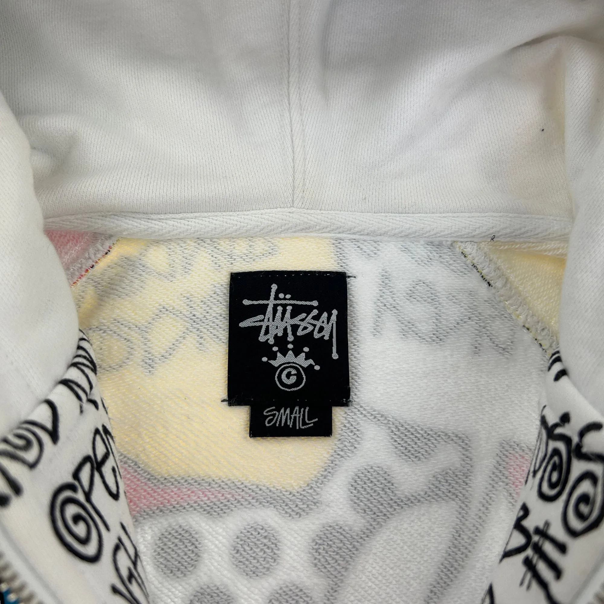 Vintage Stussy Speech Bubble Hoodie Mixed Cotton S | Second Wave Vintage
