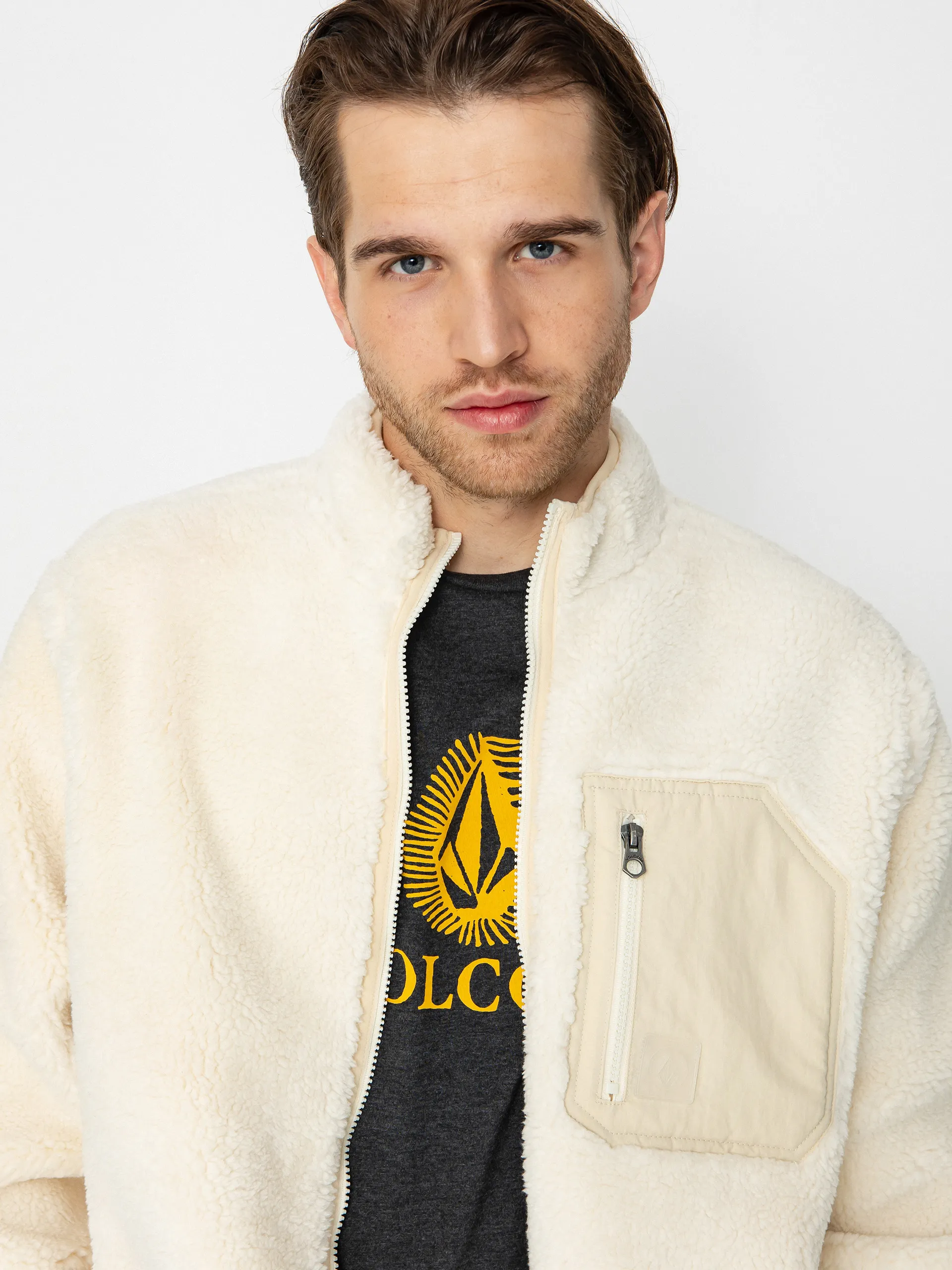 Volcom Muzzer Fuzzar Zip Fleece (dirty white)