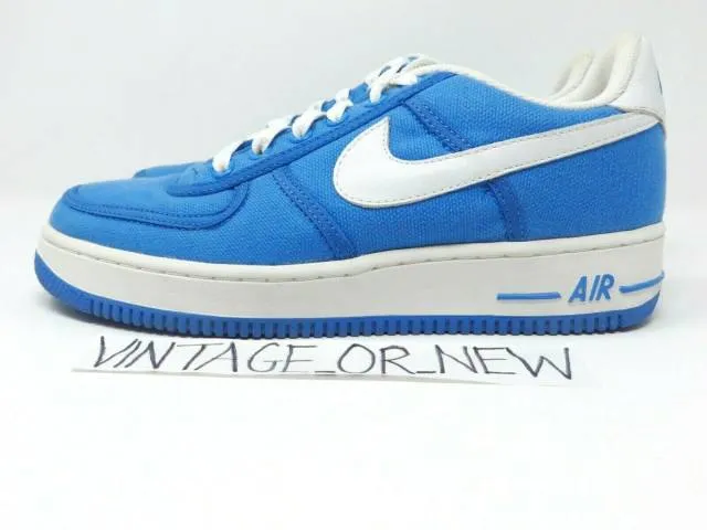 Vtg 2003 nike air force 1 low canvas university blue white unc 624040-415 sz 8