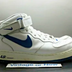 VTG 2003 Nike Air Force 1 Mid White Sport Royal Blue 306...