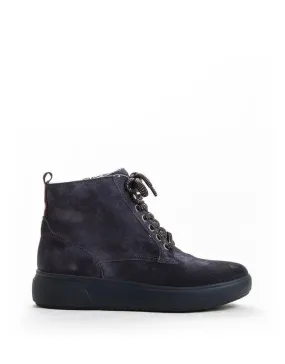 Waldlaufer Womens Low Ankle Boot (Wide) - Blue Suede
