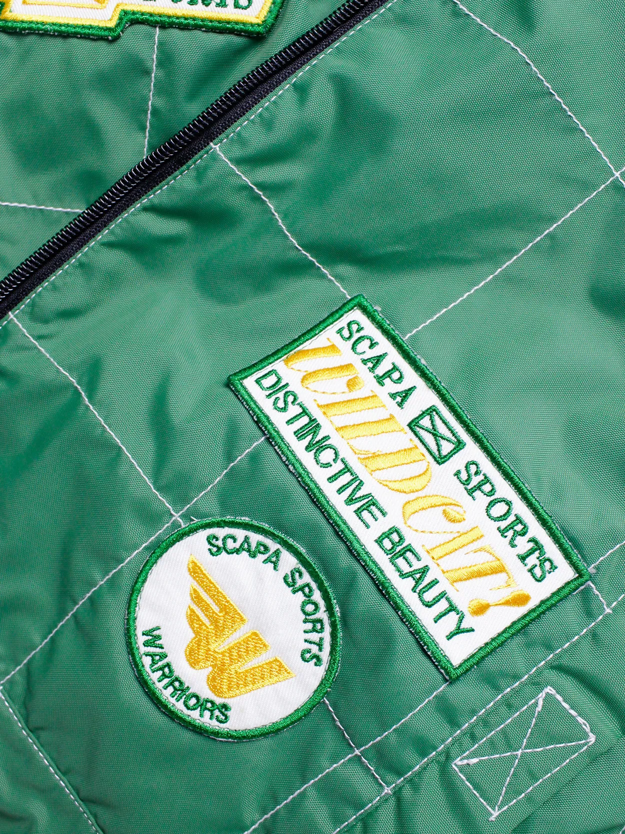 Walter Van Beirendonck for Scapa green ‘Formula 1’ racing jacket with stripes and patches