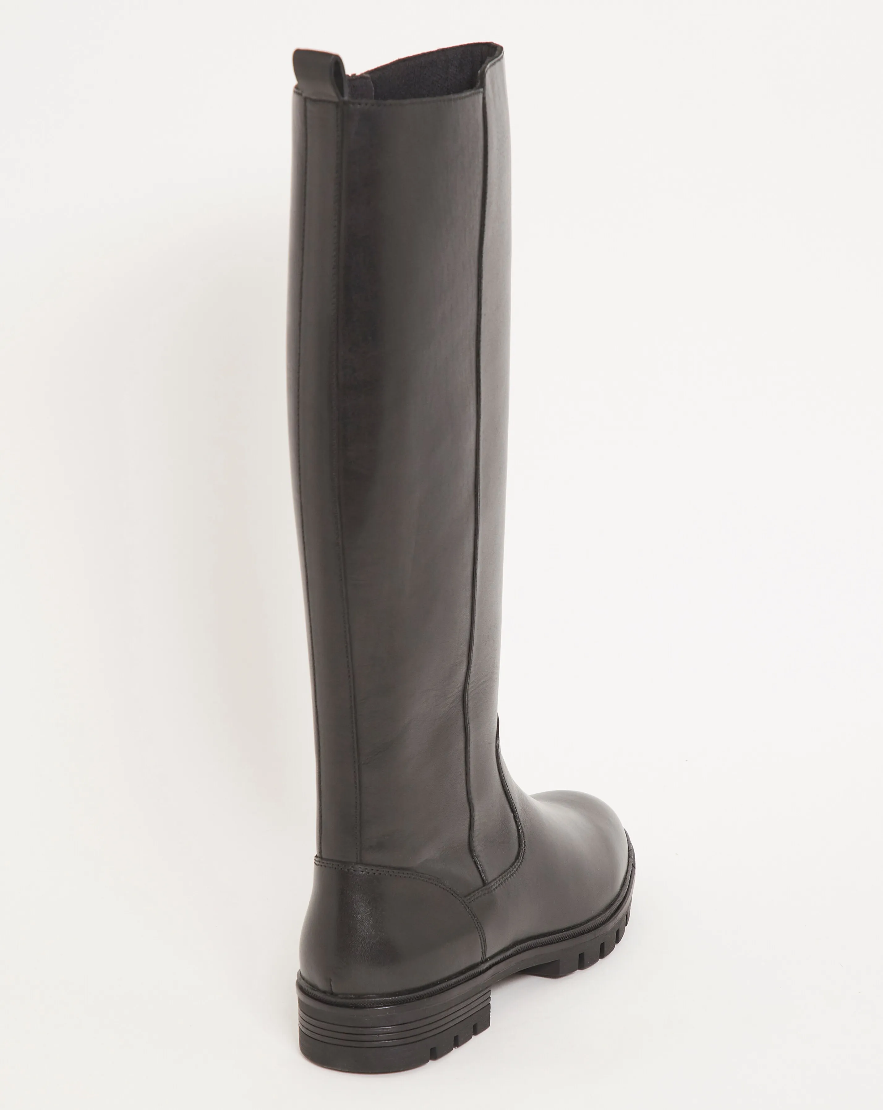 Water Resistant Leather Knee High Boot Wide E Fit Standard Calf | Simply Be