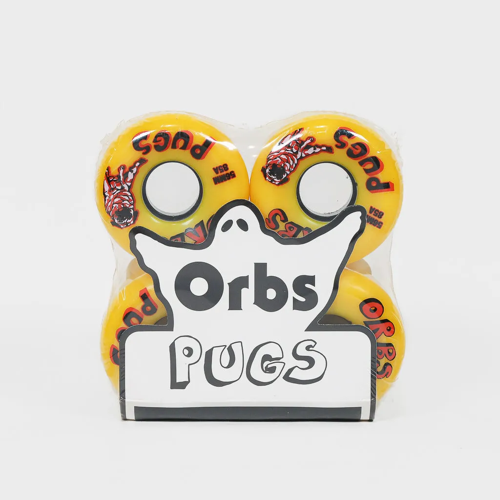 Welcome Skateboards - 56mm (85A) Orbs Pug Skateboard Wheels - Yellow