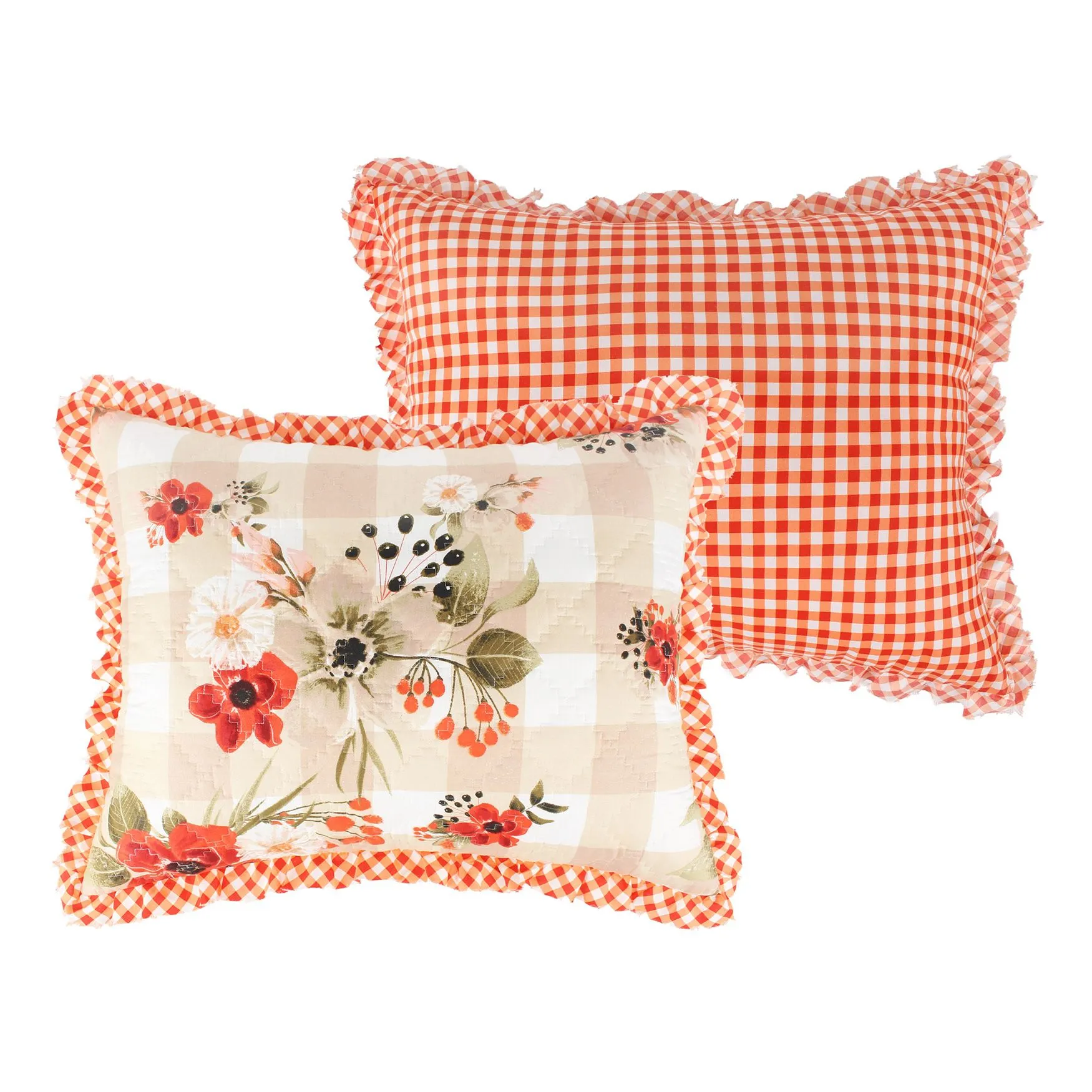 Wheatly Ruffled Gingham Quilt And Pillow Sham Set