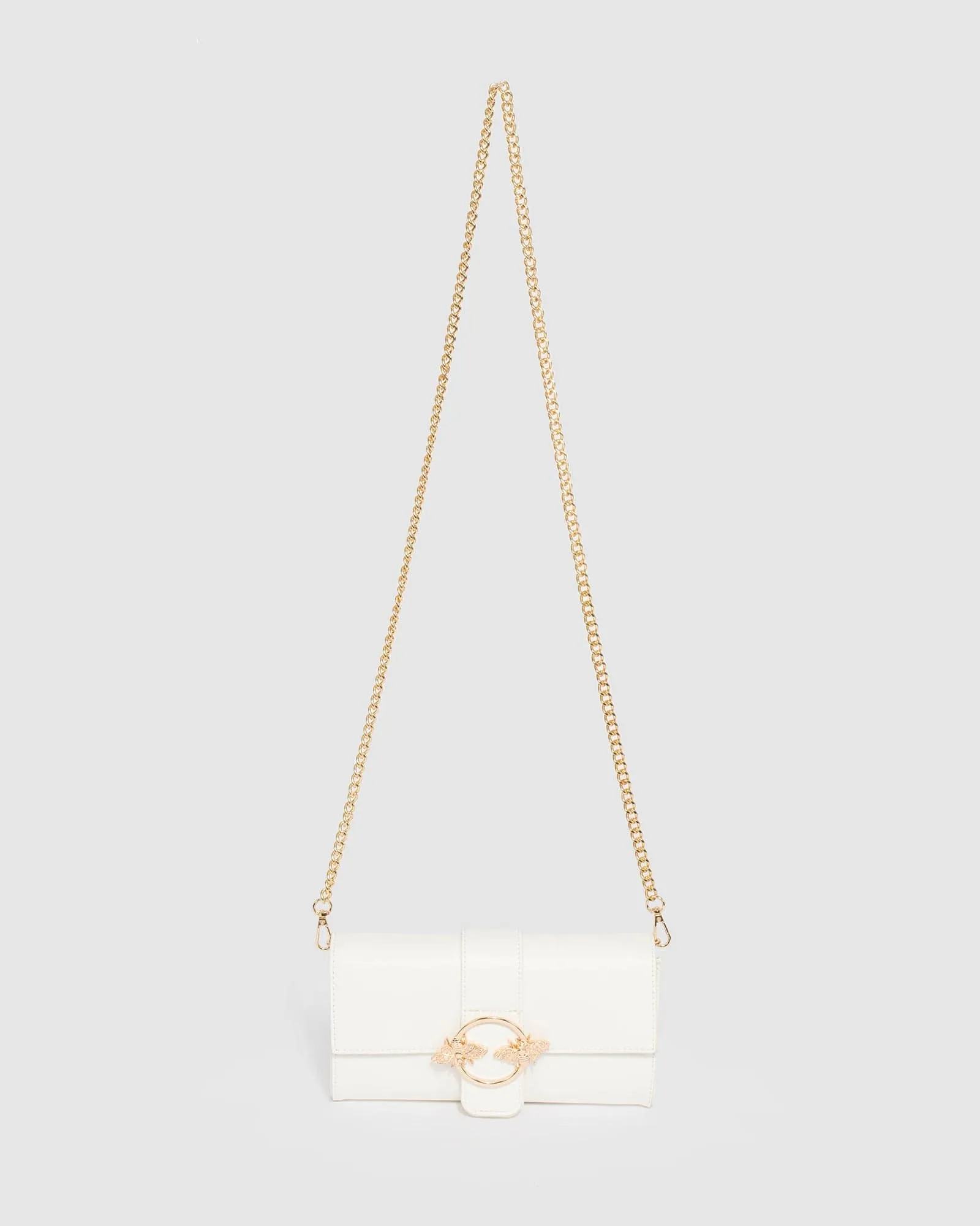 White Elle Bee Clutch Bag