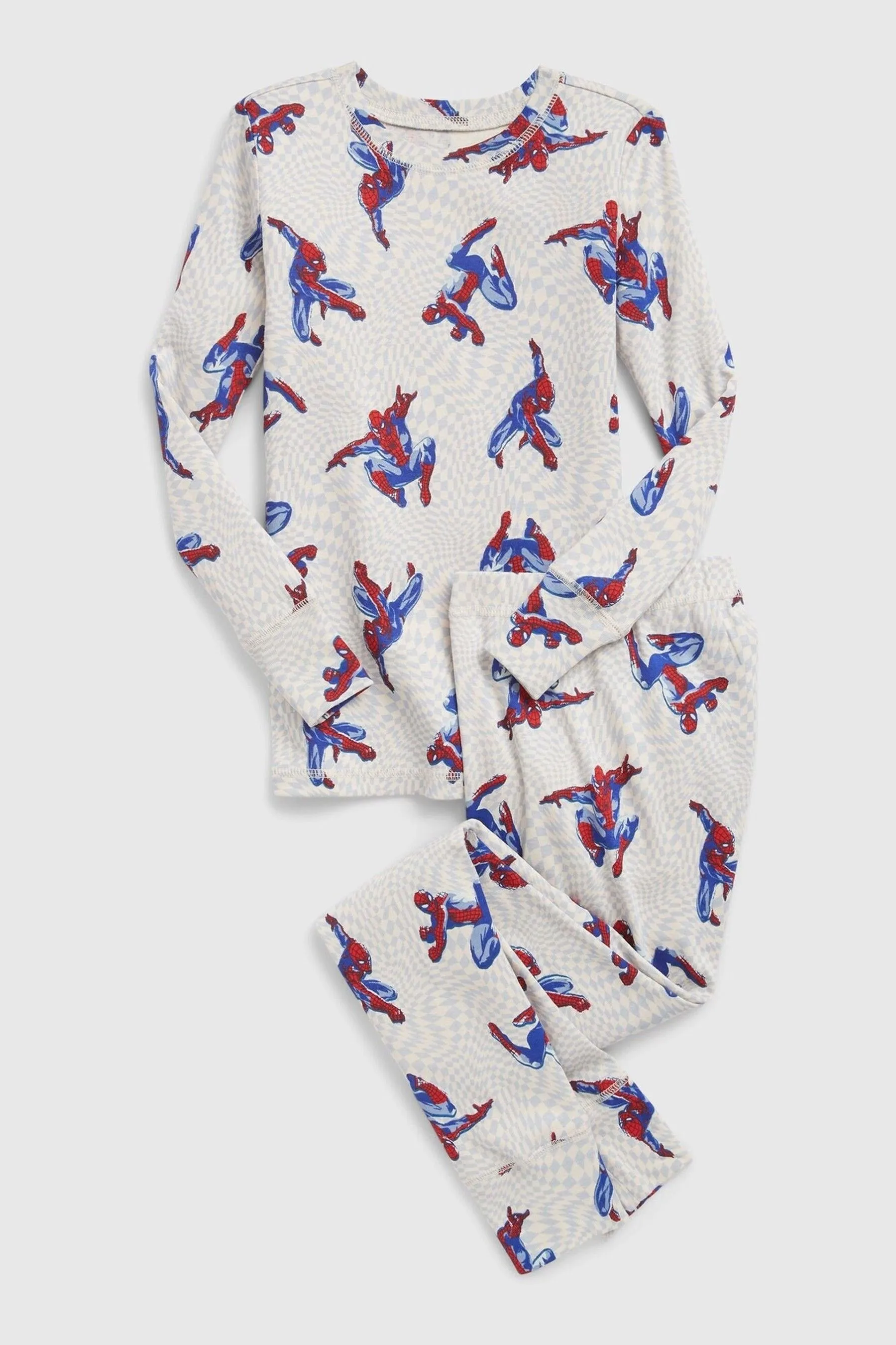 White Marvel Spiderman Organic Cotton Long Sleeve Pyjama Set