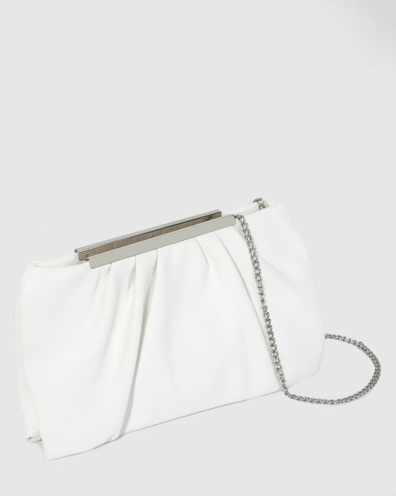 White Maya Pouch Clutch Bag