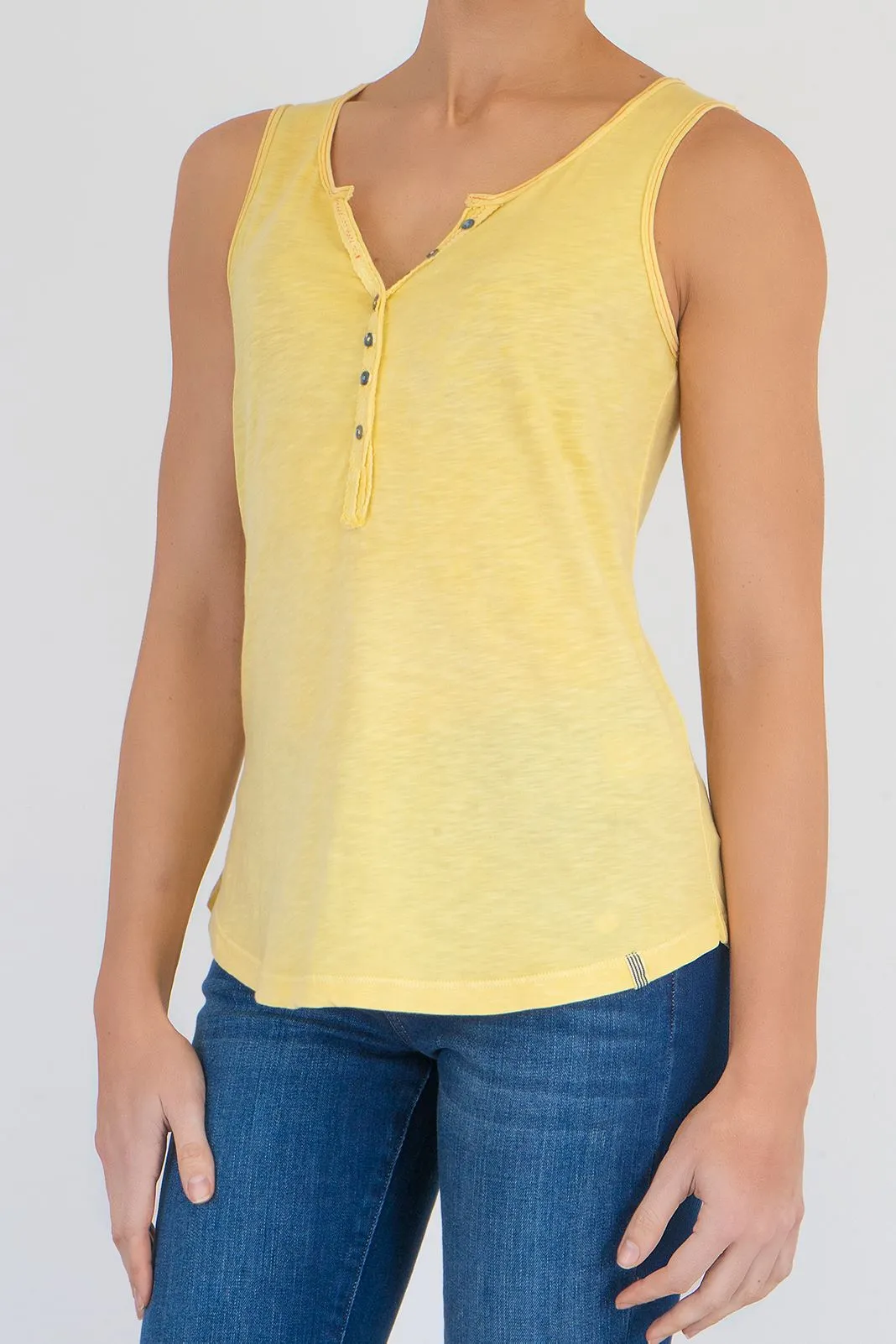 White Stuff Vest Sleeveless Button Up Cotton Jersey Cami Top