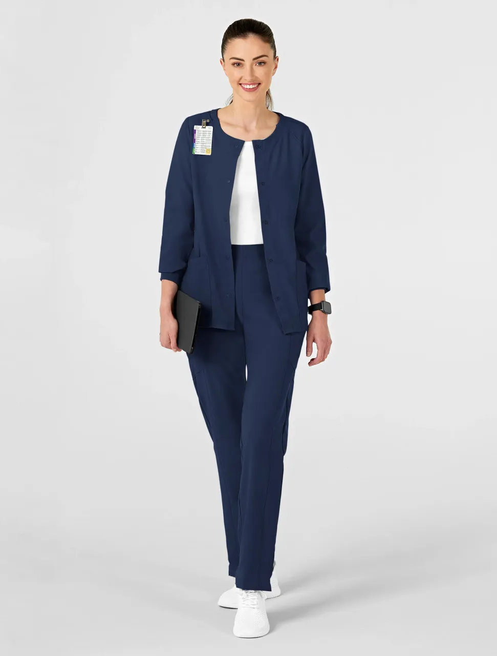 Wink Wink W123 Women's Crew Neck Warm Up Jacket #8155