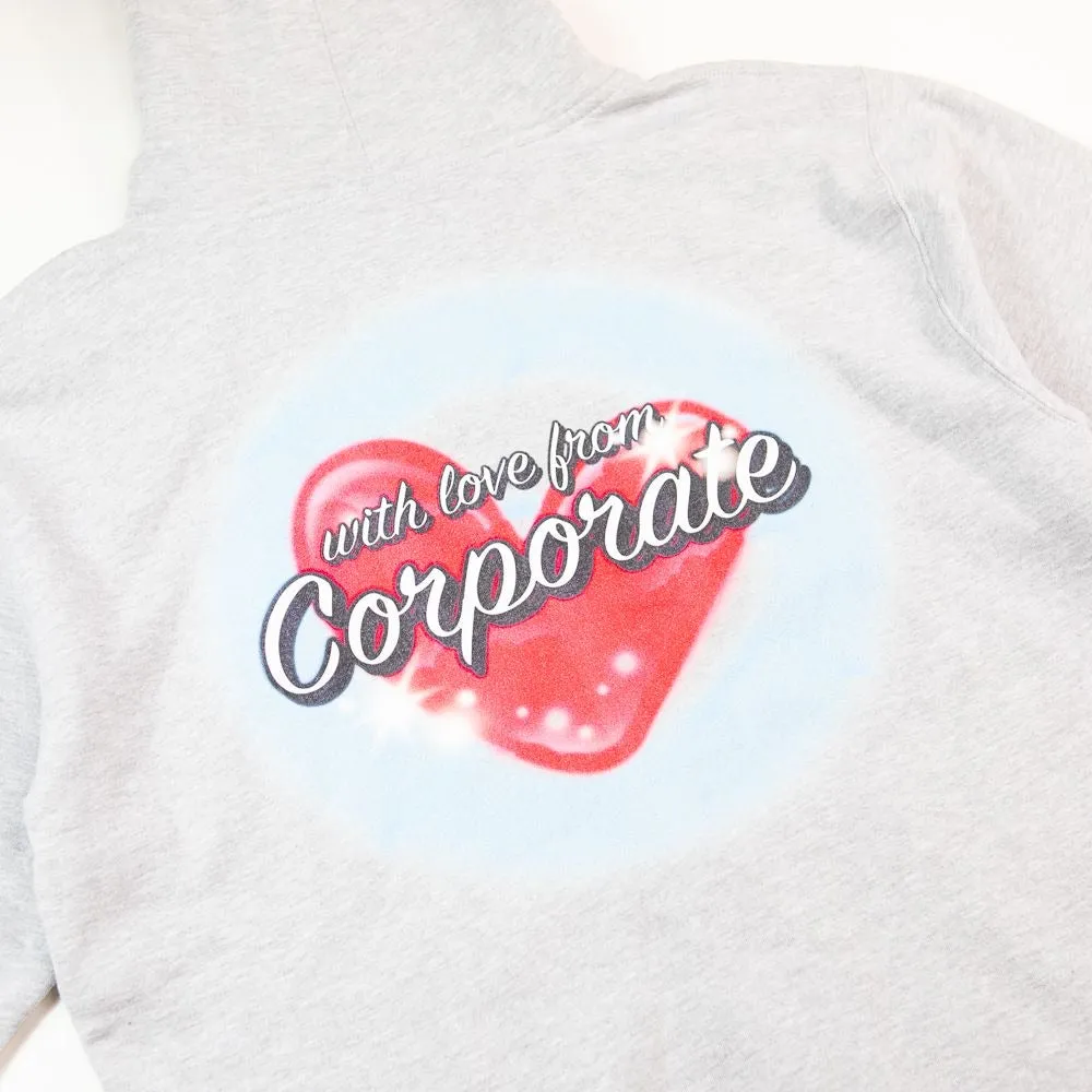 With Love Full Zip Hoodie (Heather Grey)