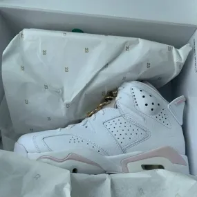 WMNS Nike Air Jordan 6 VI Retro Gold Hoops 5-12 White Ba...
