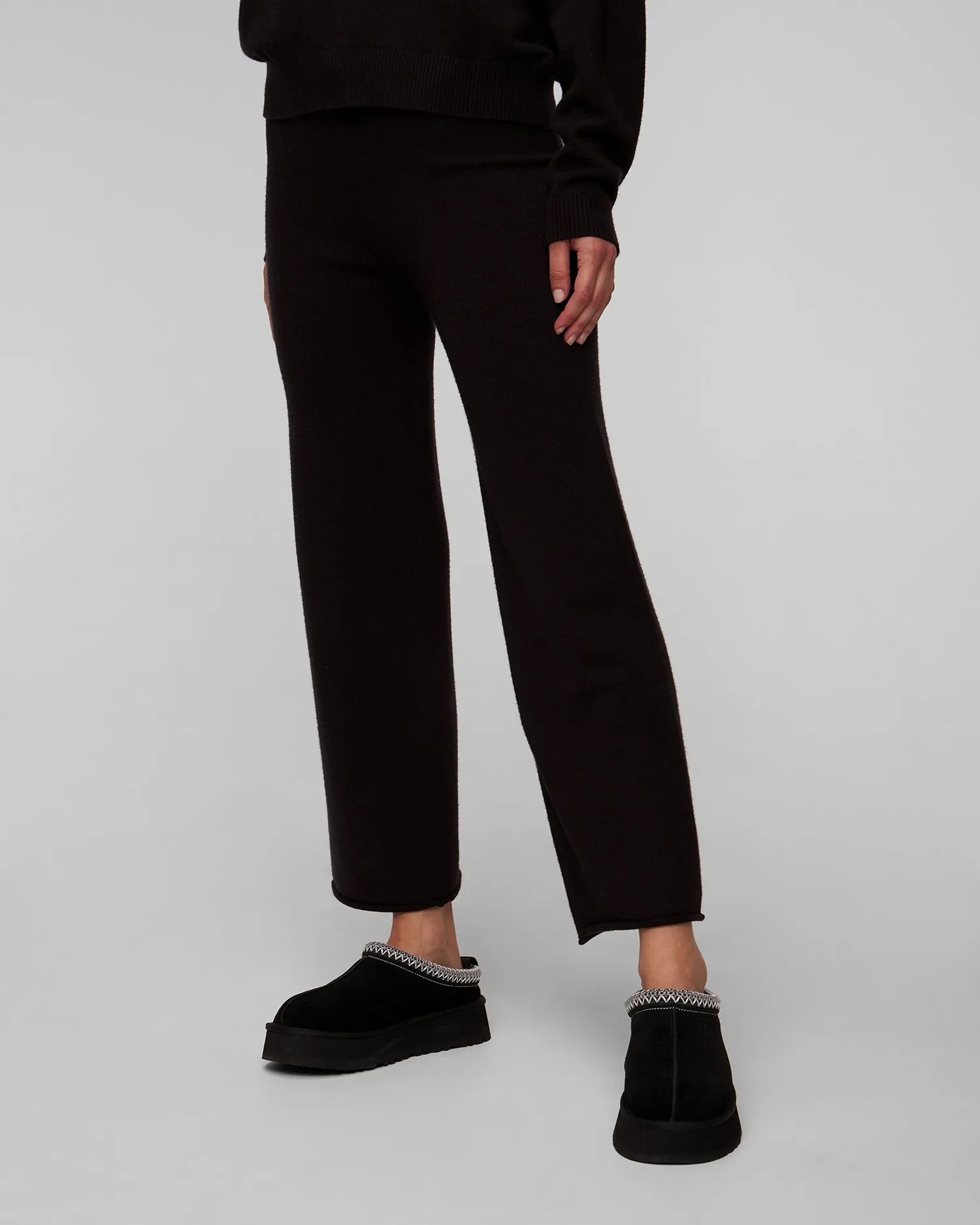 Women's black knit-fabric trousers Deha a00715-10009