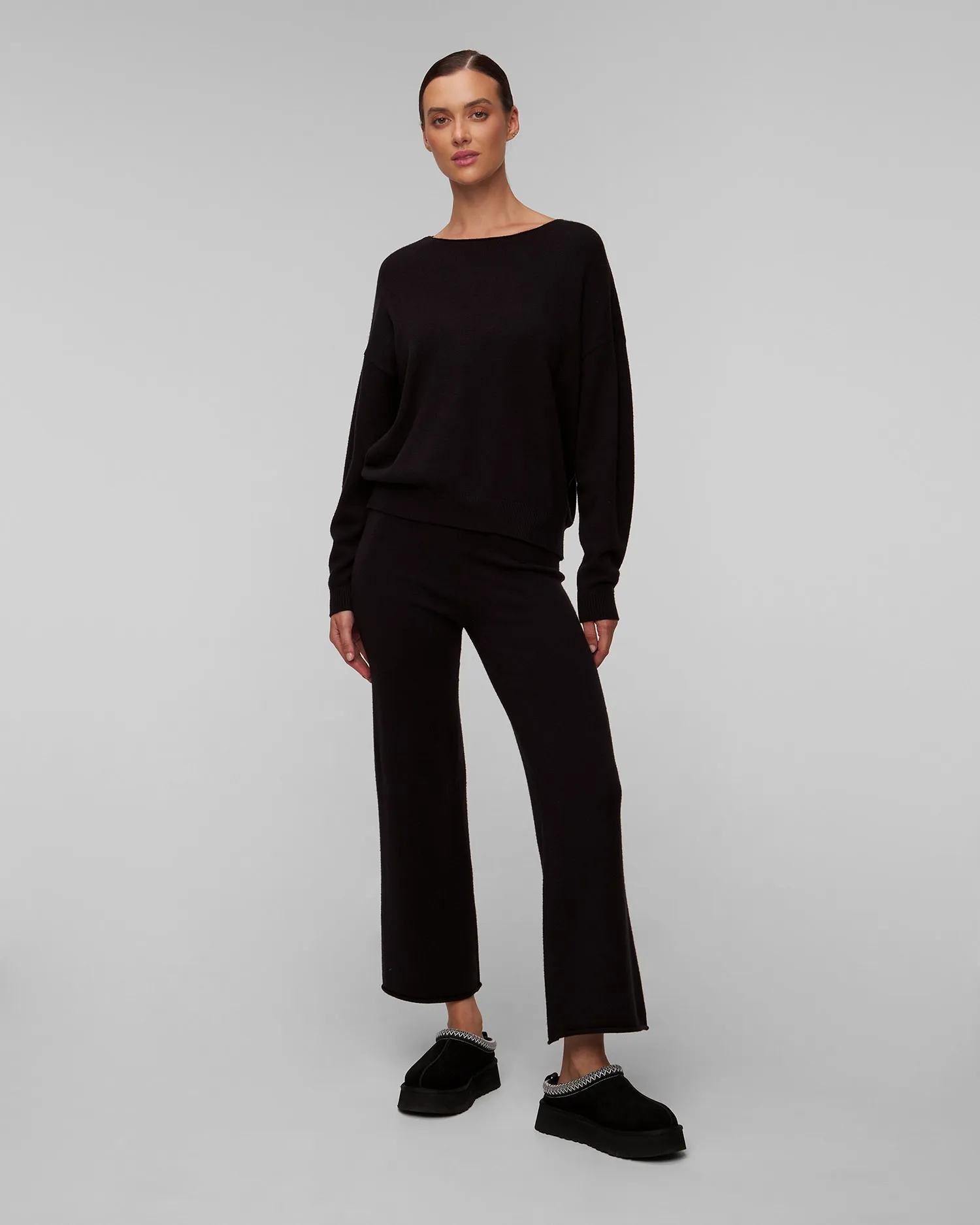 Women's black knit-fabric trousers Deha a00715-10009