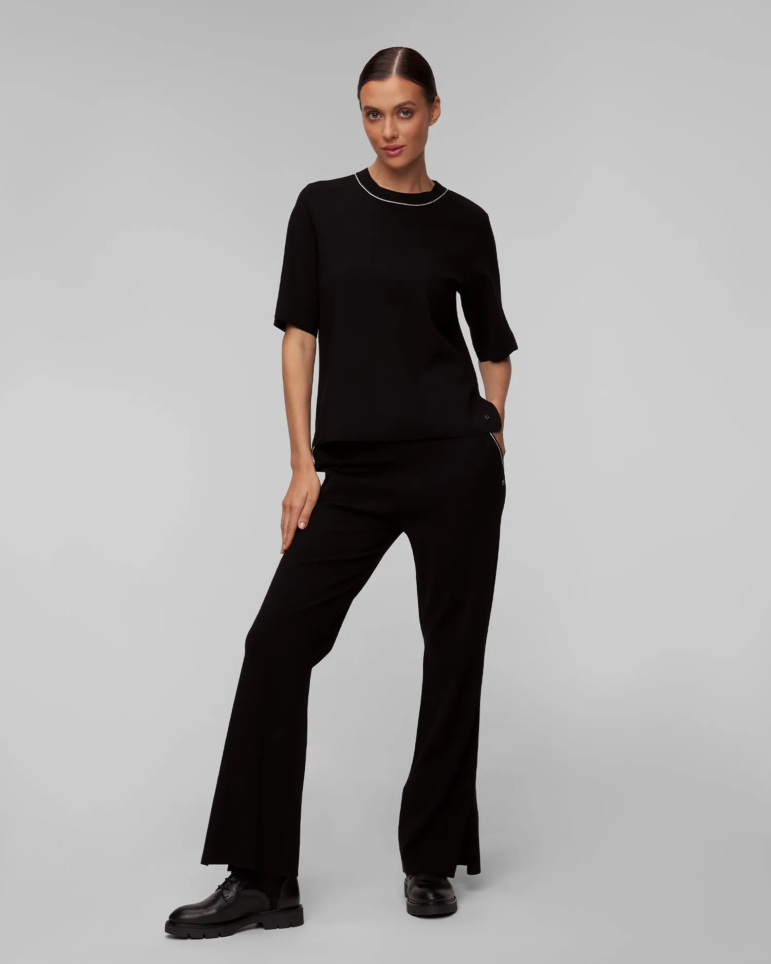 Women's black viscose trousers BOGNER Manon-1 16908763-26