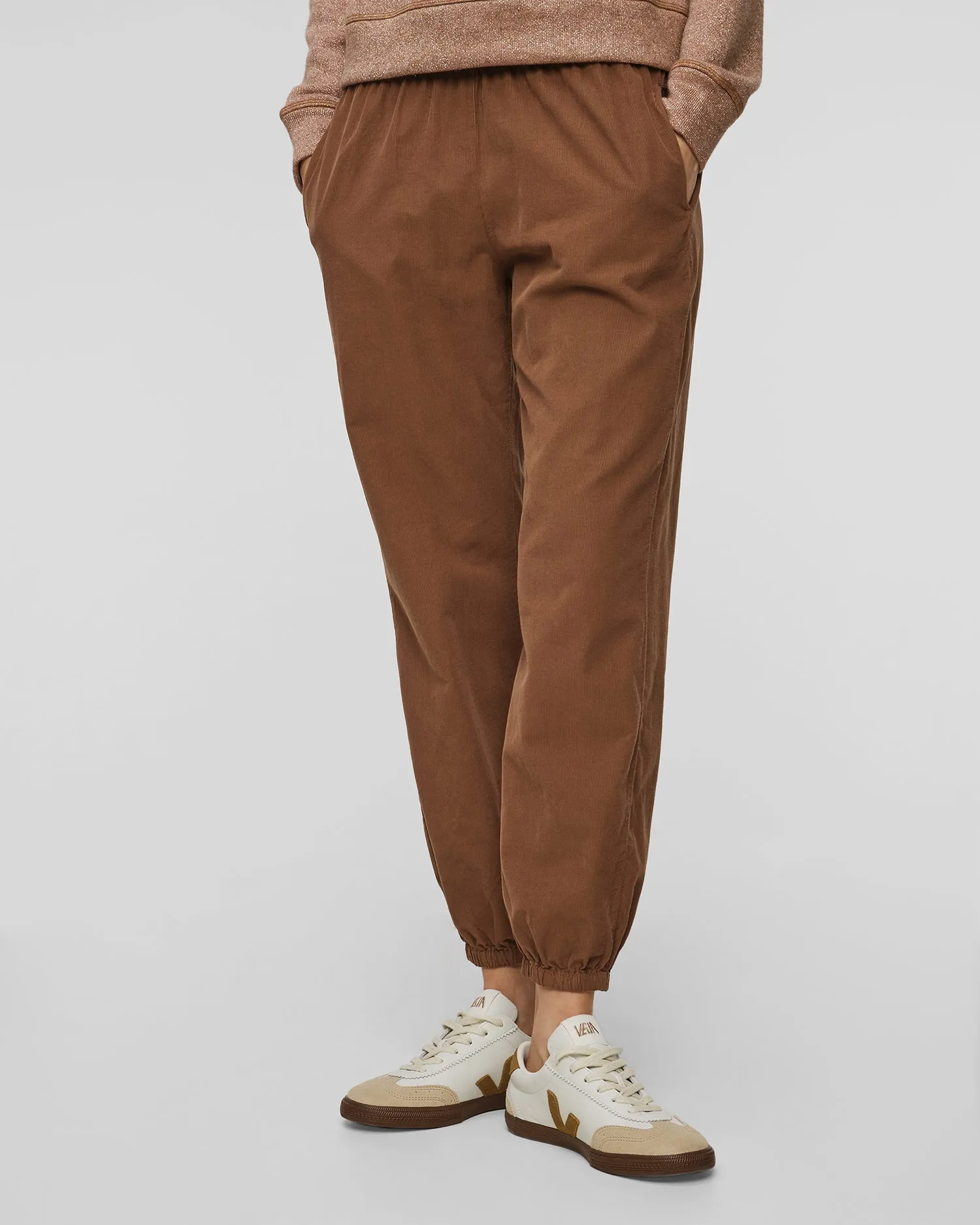 Women's brown corduroy trousers Deha A00586-26117