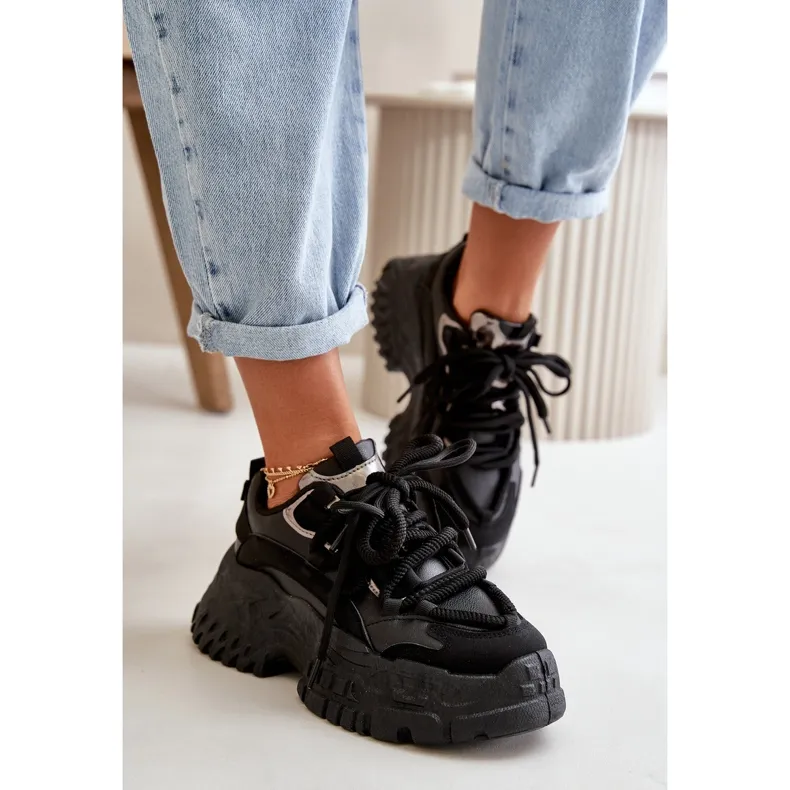 Women's Sneakers On A Massive Sole Black Nevela