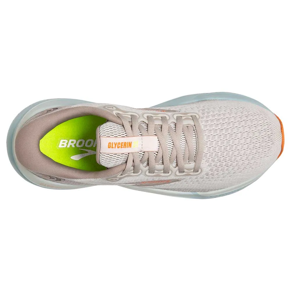 Women's Glycerin 21 Running Shoe - Coconut/Aqua/Autumn Sunset - Wide (D)